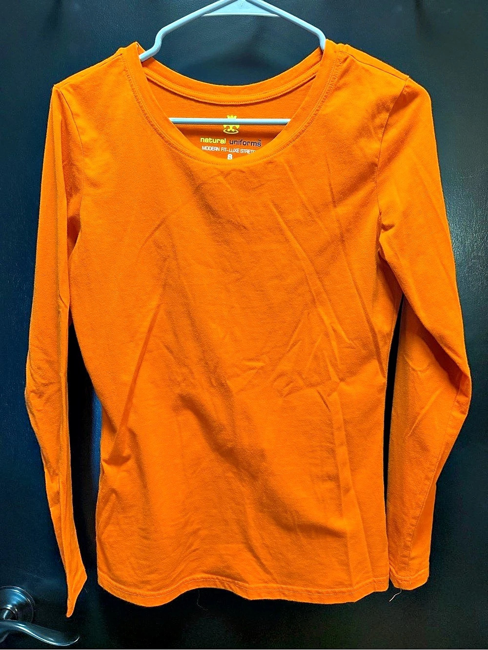 Natural Uniforms Women's Orange Long Sleeve Tee Size Small Like New